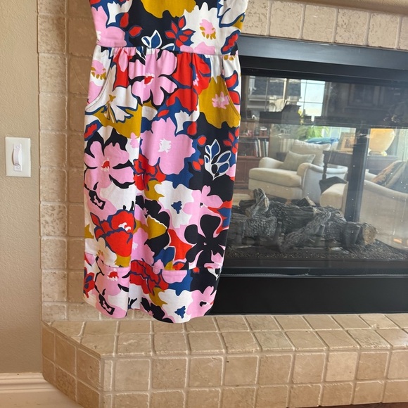 Whit Two Petal Print Cross Back Cotton Summer Dress Size 4 - Picture 4 of 9